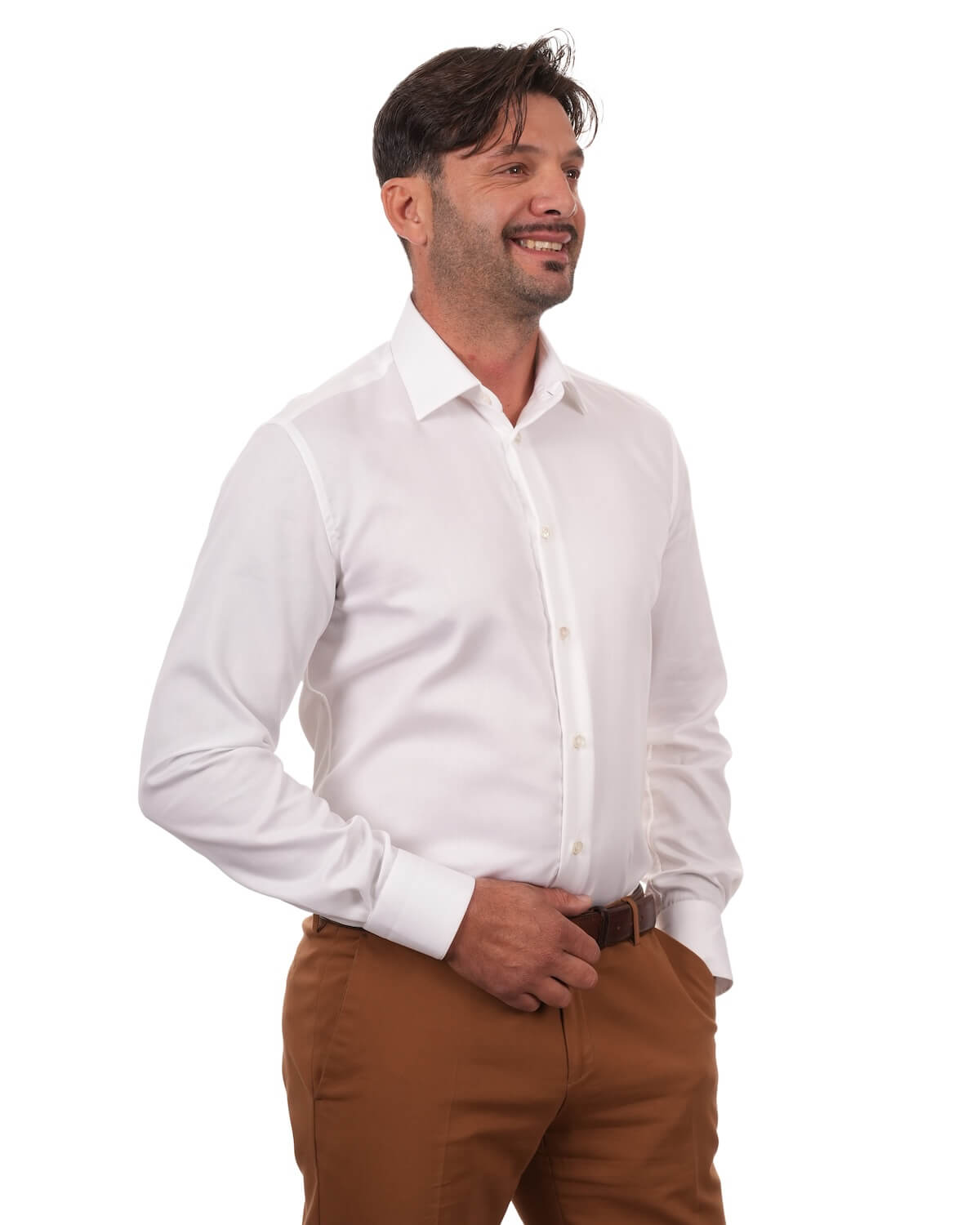 Camicia Uomo Bianca in Popeline 100% Cotone – Collo Italiano