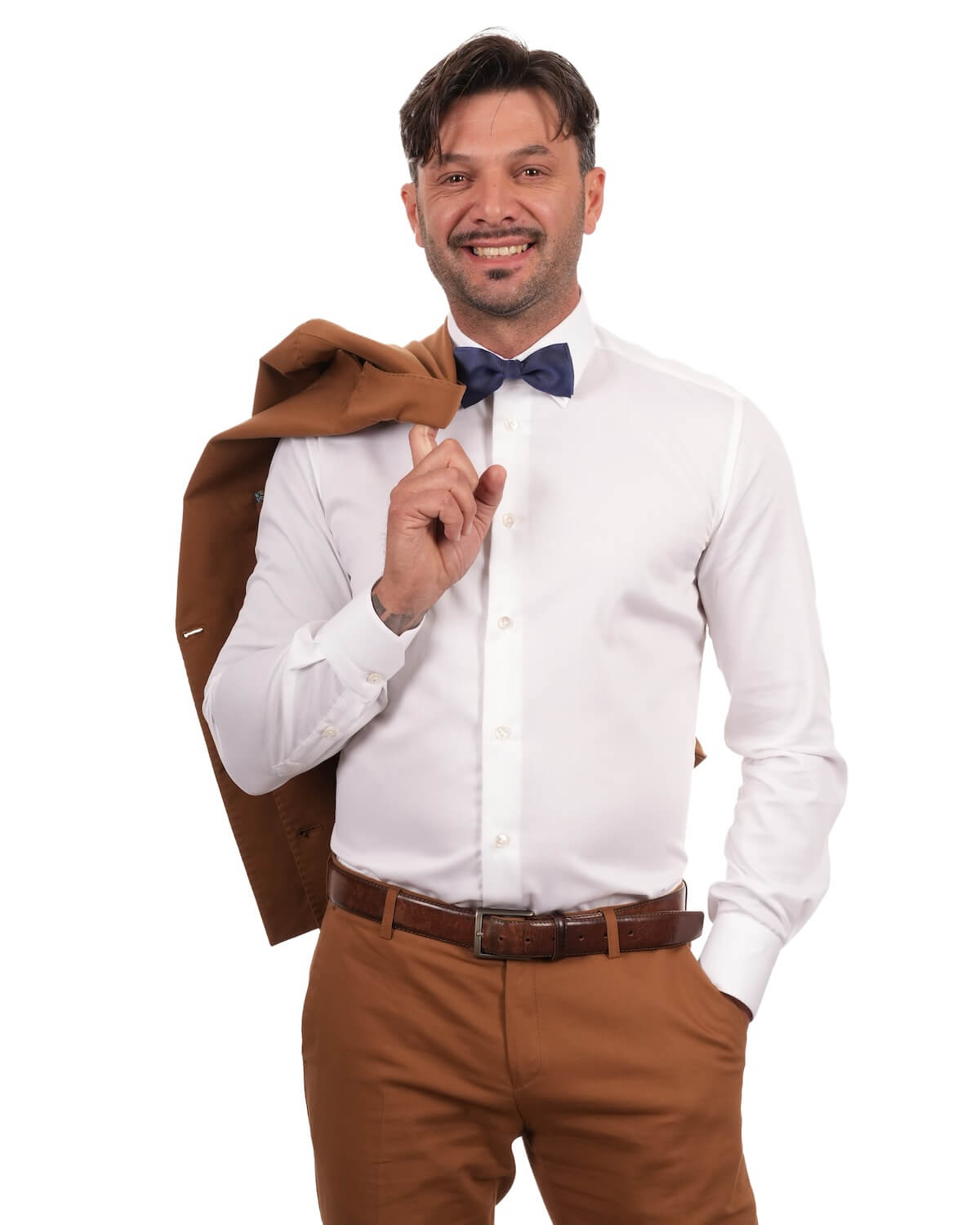 Camicia Uomo Bianca in Popeline 100% Cotone – Collo Italiano