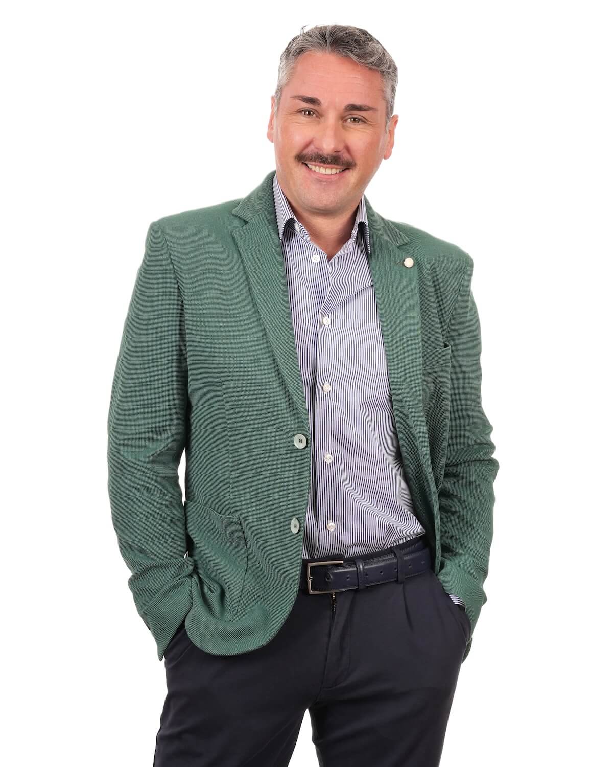 Camicia Uomo a Righe Blu in Popeline 100% Cotone Ritorto 120/2 – Collo Italiano