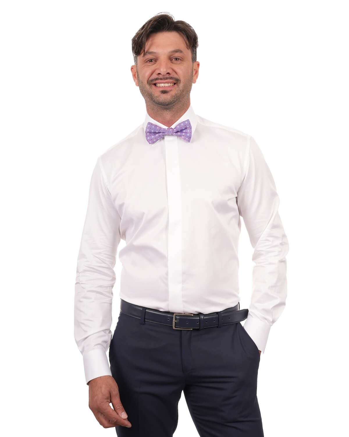 Camicia Uomo Bianca in Twill 100% Cotone Ritorto 140/2 – Collo Italiano