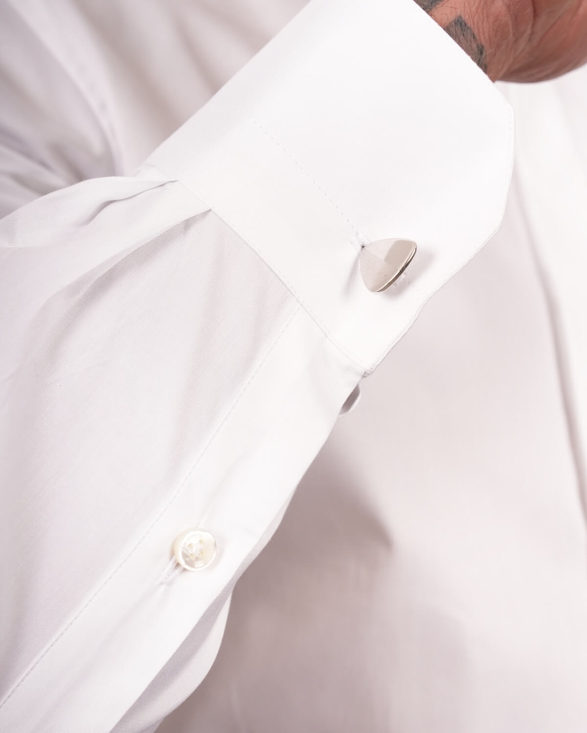 Camicia Uomo Bianca in Twill 100% Cotone Ritorto 140/2 – Collo Italiano