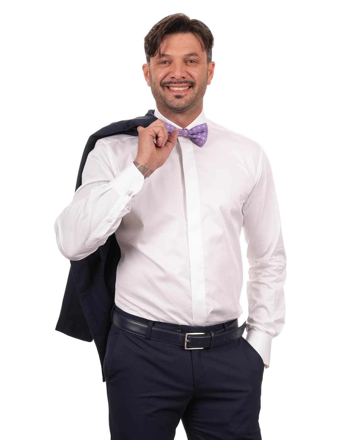 Camicia Uomo Bianca in Twill 100% Cotone Ritorto 140/2 – Collo Italiano