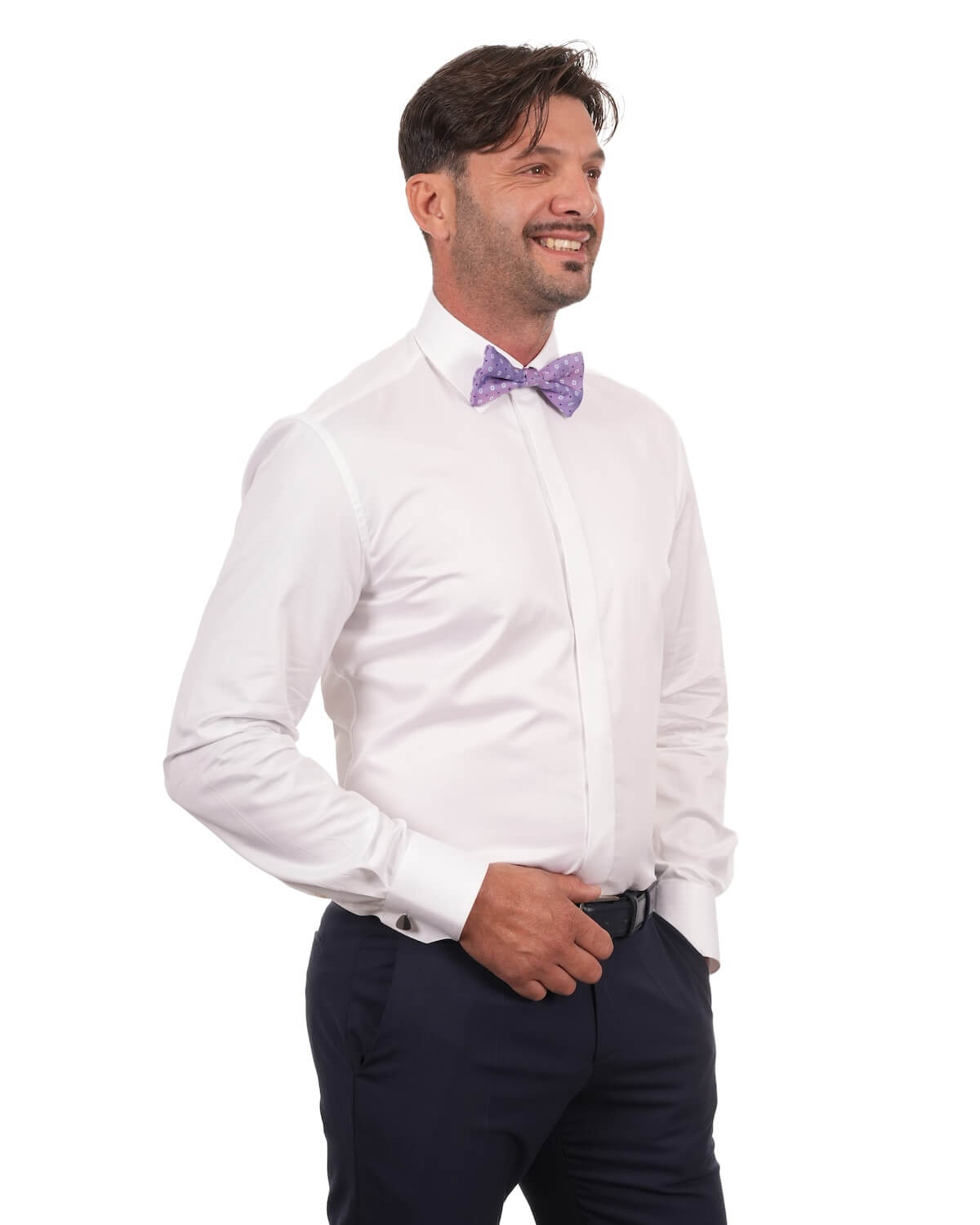 Camicia Uomo Bianca in Twill 100% Cotone Ritorto 140/2 – Collo Italiano