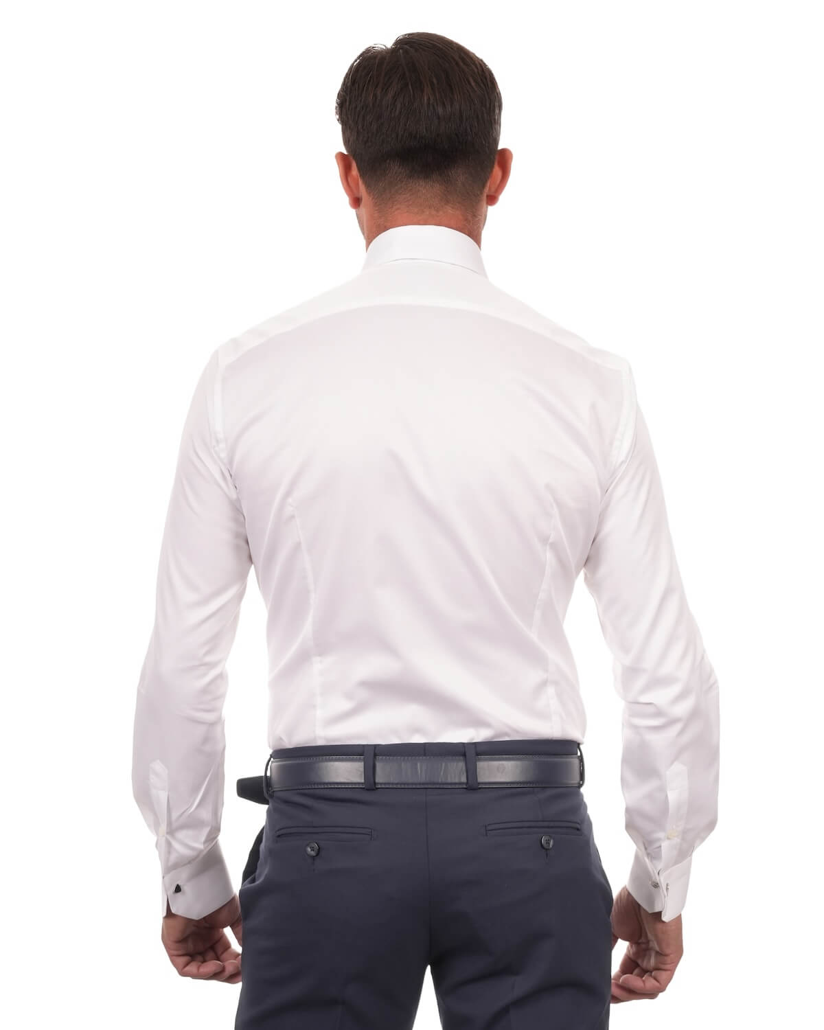 Camicia Uomo Bianca in Twill 100% Cotone Ritorto 140/2 – Collo Italiano