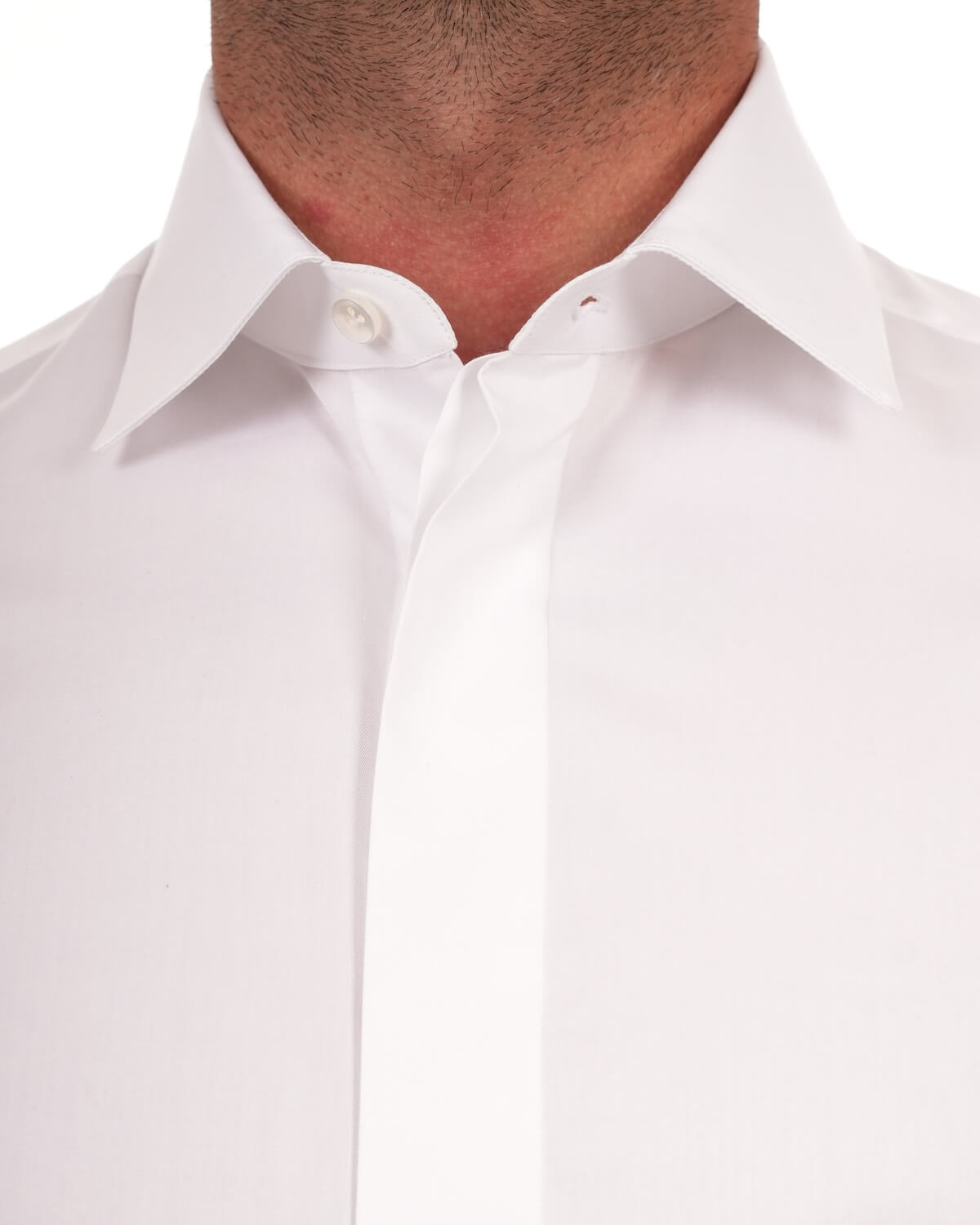 Camicia Uomo Bianca in Twill 100% Cotone Ritorto 140/2 – Collo Italiano