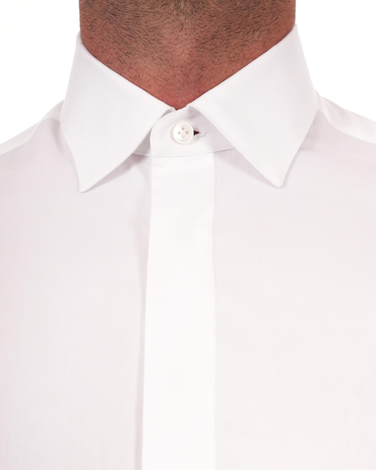 Camicia Uomo Bianca in Twill 100% Cotone Ritorto 140/2 – Collo Italiano