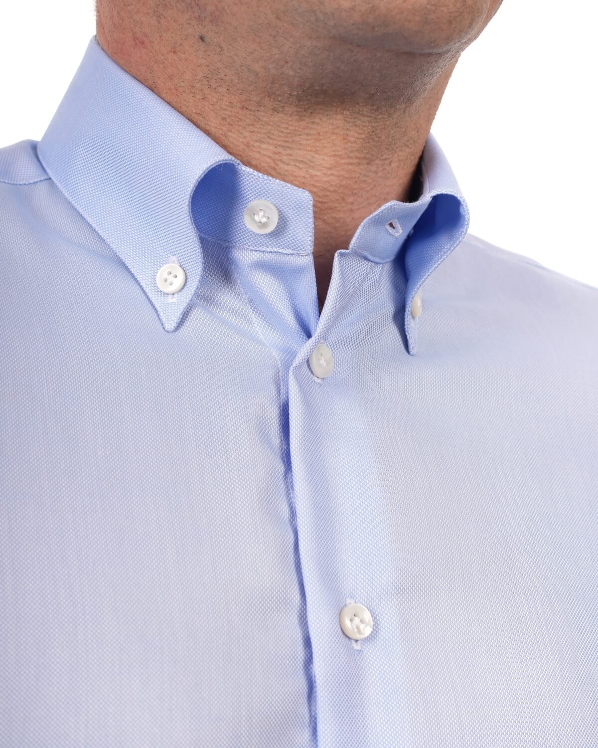Camicia Uomo Celeste in Royal Oxford 100% Cotone – Collo Button Down