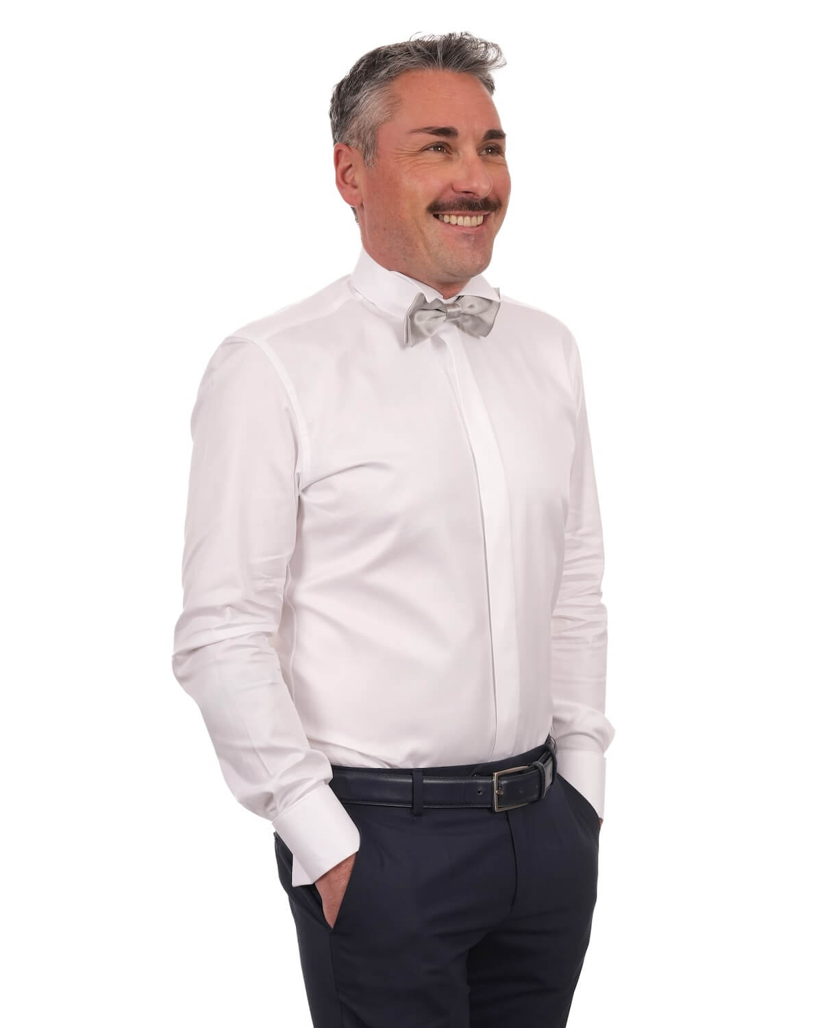 Camicia Uomo Bianca in Twill 100% Cotone Ritorto 120/2 – Collo Diplomatico