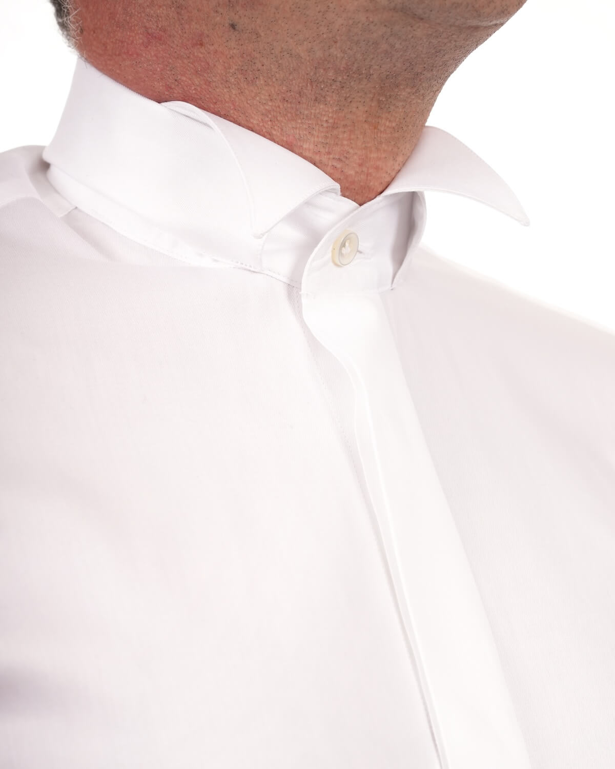 Camicia Uomo Bianca in Twill 100% Cotone Ritorto 120/2 – Collo Diplomatico
