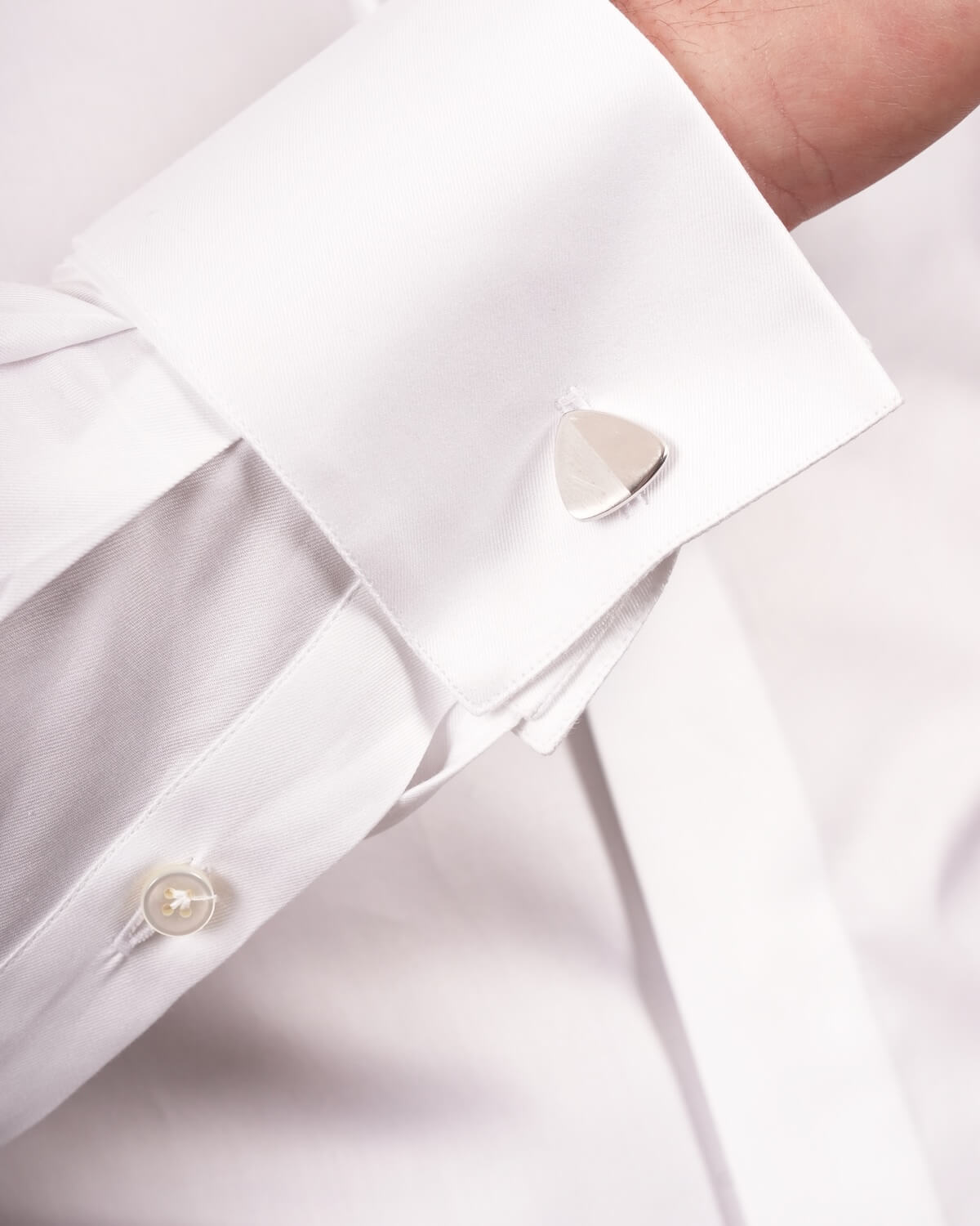 Camicia Uomo Bianca in Twill 100% Cotone Ritorto 120/2 – Collo Diplomatico