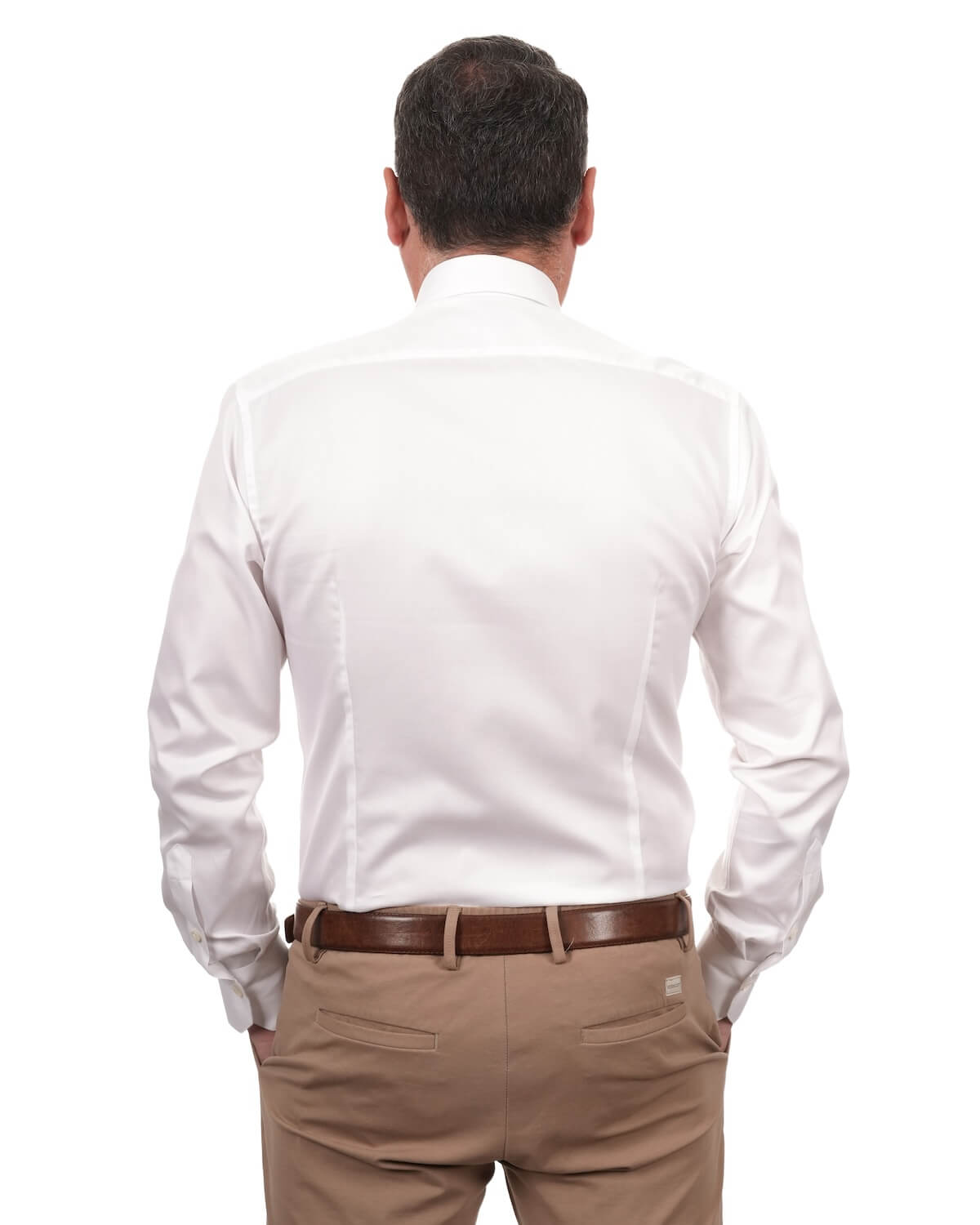 Camicia Uomo Bianca in Twill 100% Cotone Ritorto 120/2 - Collo Francese