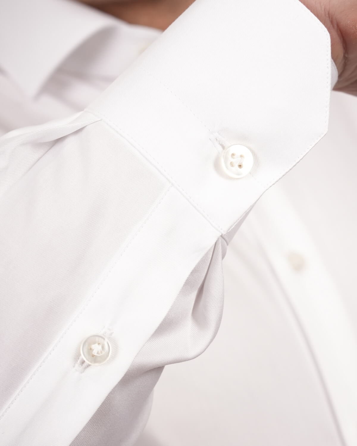 Camicia Uomo Bianca in Twill 100% Cotone Ritorto 120/2 - Collo Francese