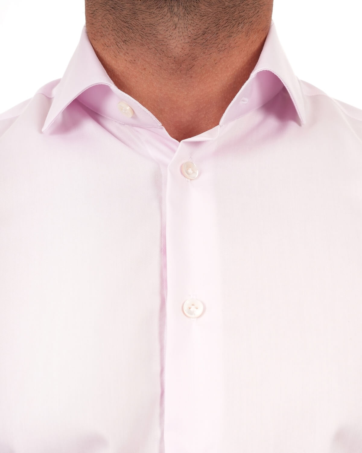 Camicia Uomo Rosa in Twill 100% Cotone  – Collo Francese
