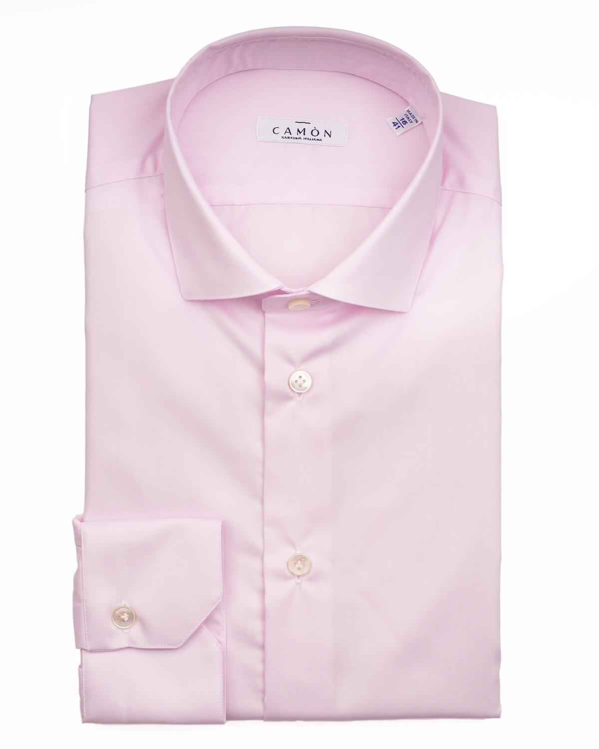 Camicia Uomo Rosa in Twill 100% Cotone  – Collo Francese