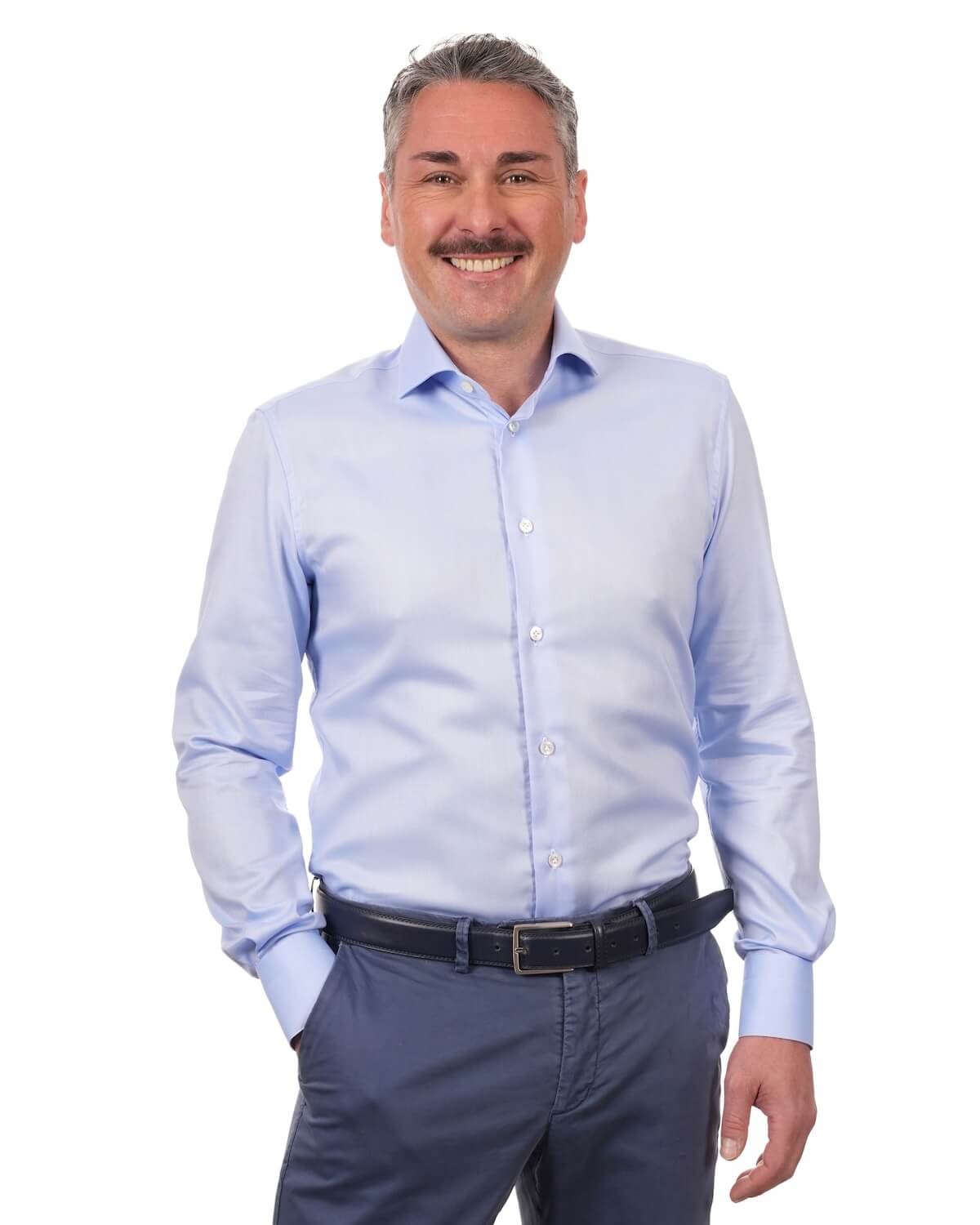 Camicia Uomo Celeste in Oxford 100% Cotone – Collo Francese