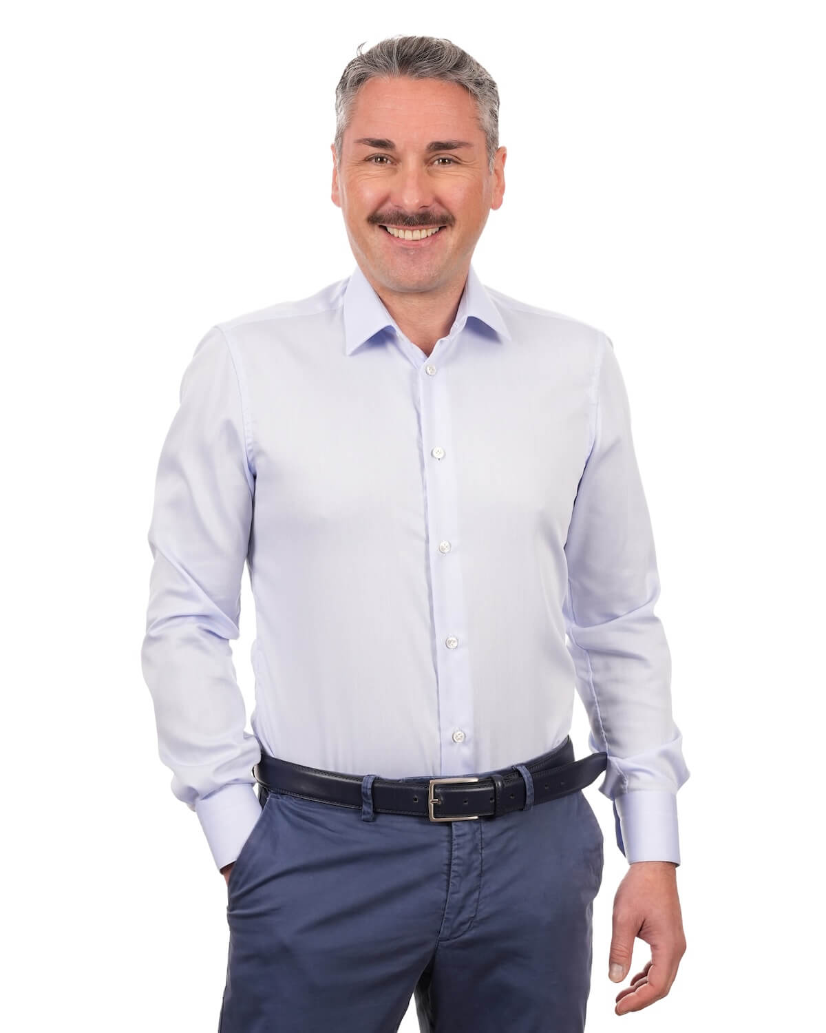 Camicia Uomo Celeste in Popeline 100% Cotone – Collo Italiano