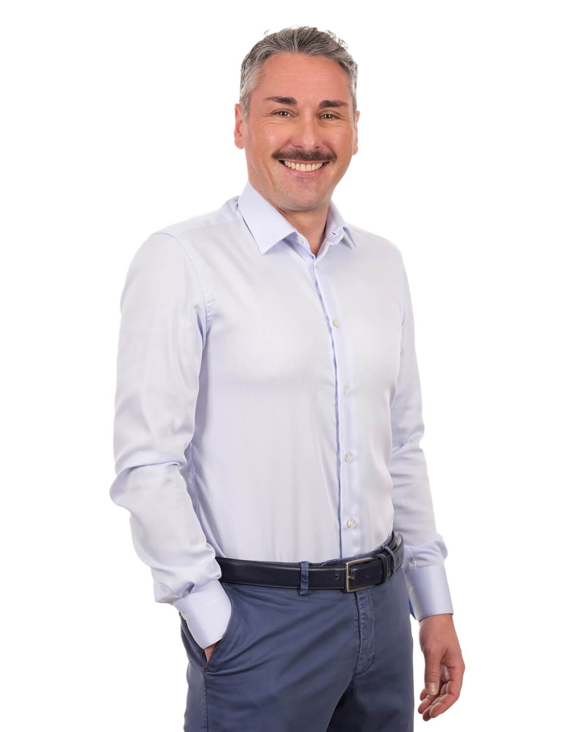 Camicia Uomo Celeste in Popeline 100% Cotone – Collo Italiano