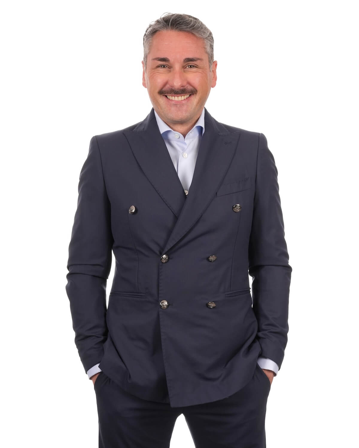 Camicia Uomo Celeste in Twill 100% Cotone Ritorto 120/2 – Collo Francese