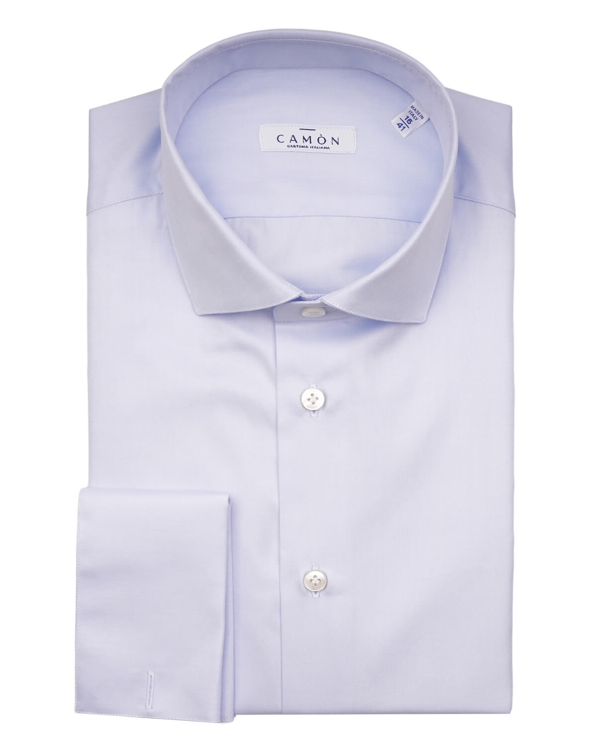 Camicia Uomo Celeste in Twill 100% Cotone Ritorto 120/2 – Collo Francese