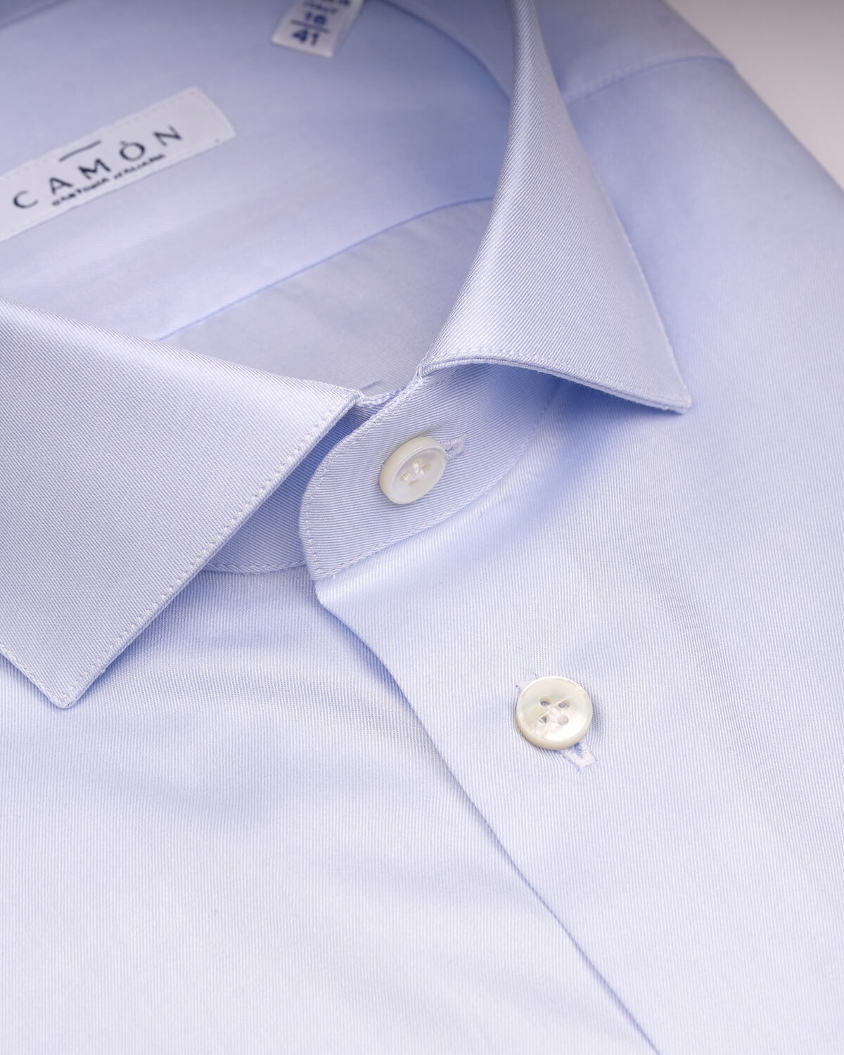 Camicia Uomo Celeste in Twill 100% Cotone Ritorto 120/2 – Collo Francese