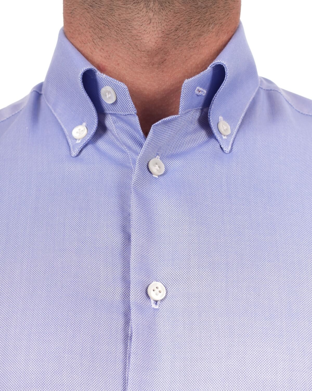 Camicia Uomo Azzurra in Royal Oxford 100% Cotone – Collo Button Down
