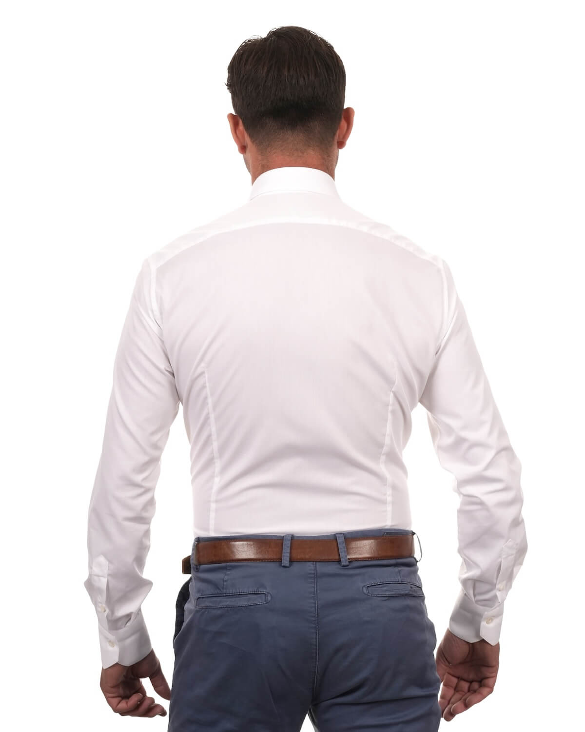 Camicia Uomo Bianca in Popeline 100% Cotone – Collo Francese Moderno