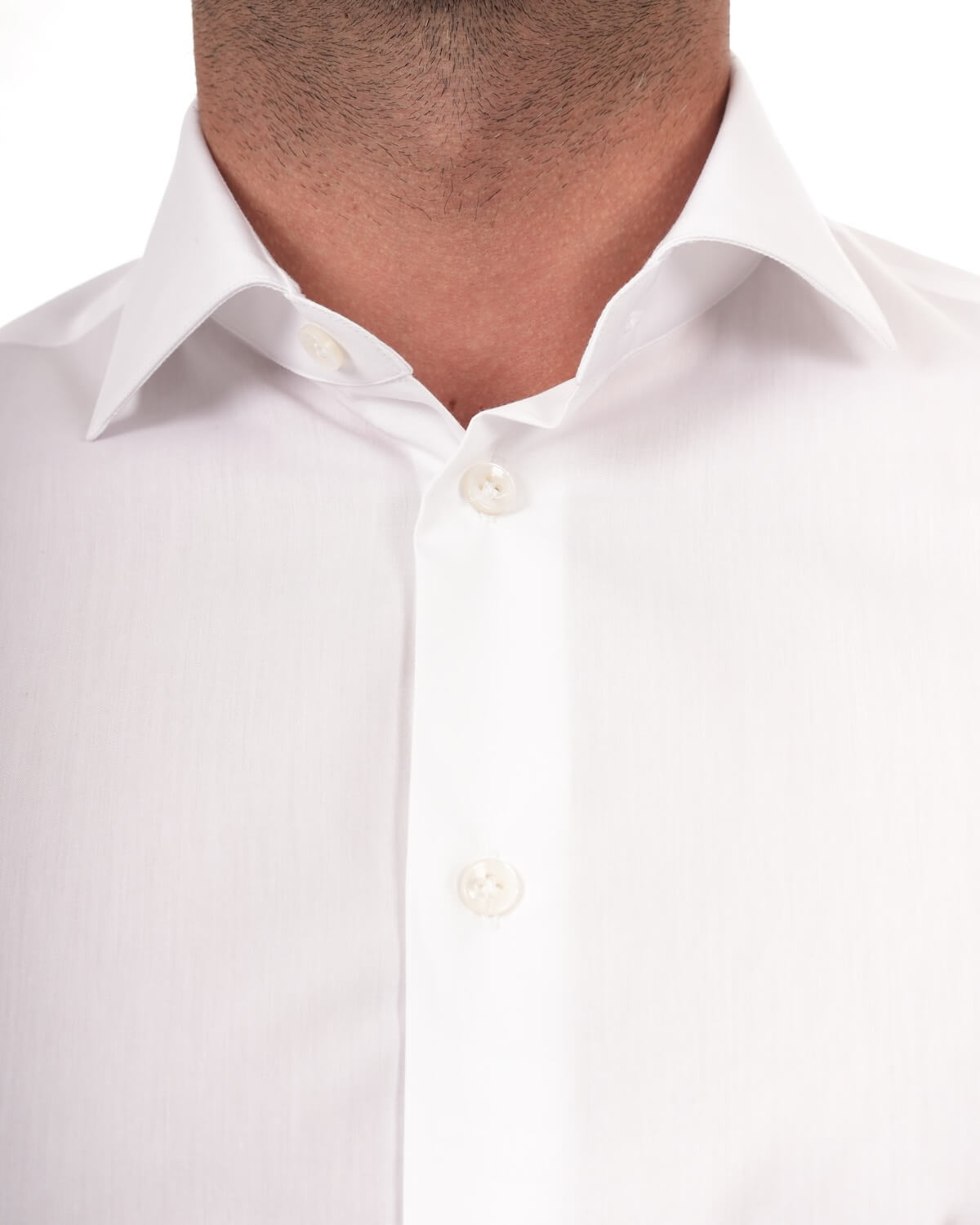 Camicia Uomo Bianca in Popeline 100% Cotone – Collo Francese Moderno