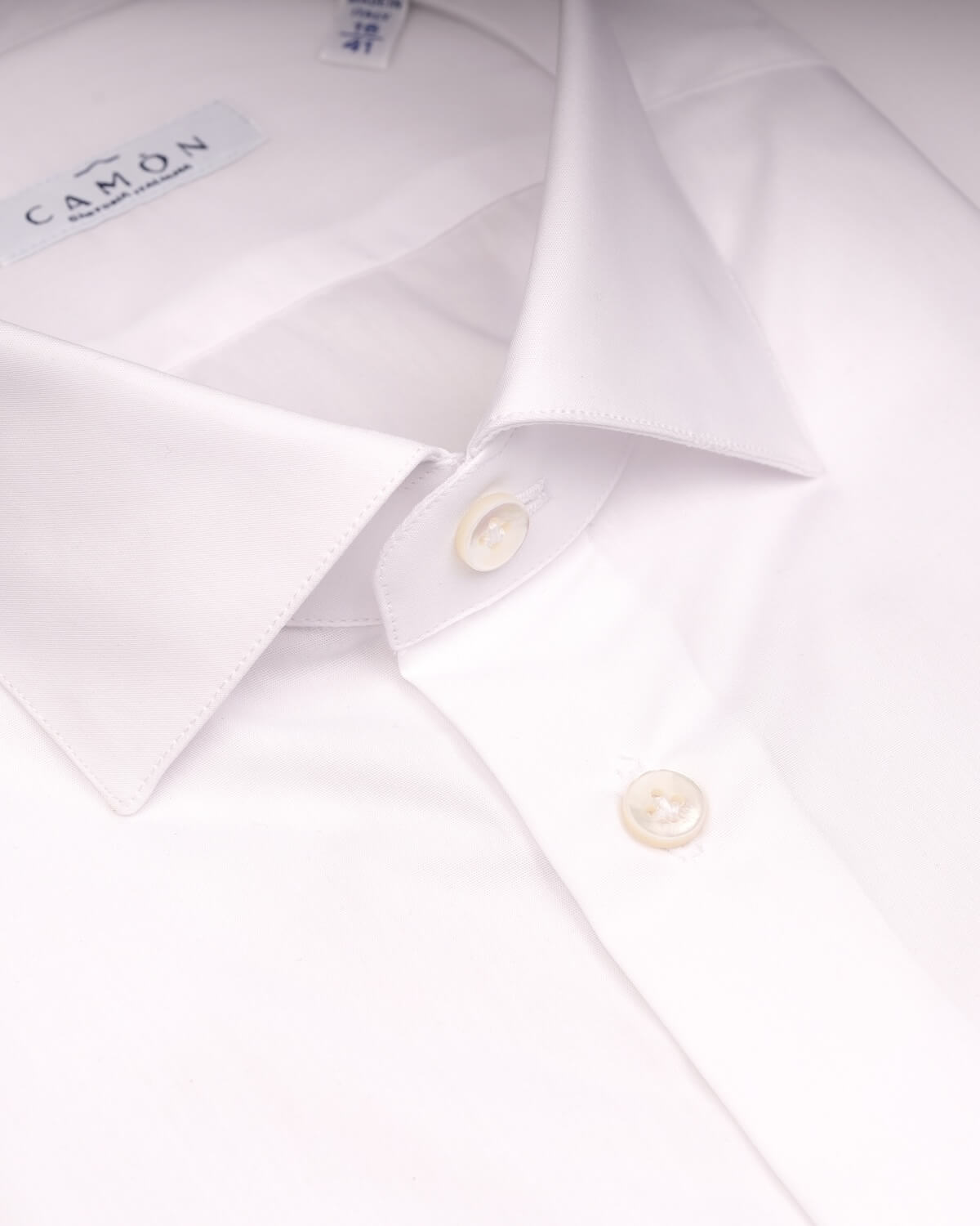 Camicia Uomo Bianca in Popeline 100% Cotone – Collo Francese Moderno