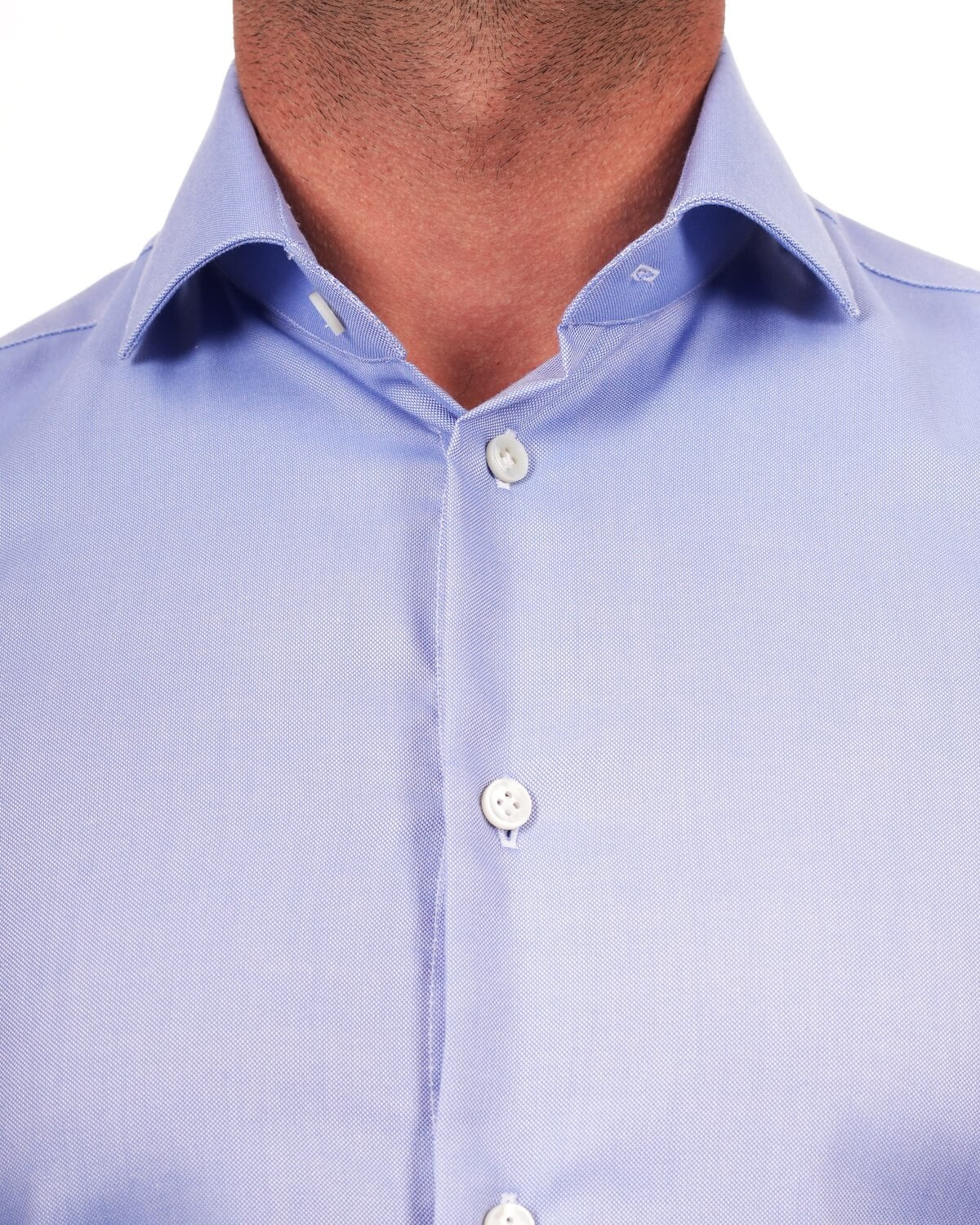 Camicia Uomo Azzurra in Oxford 100% Cotone – Collo Francese