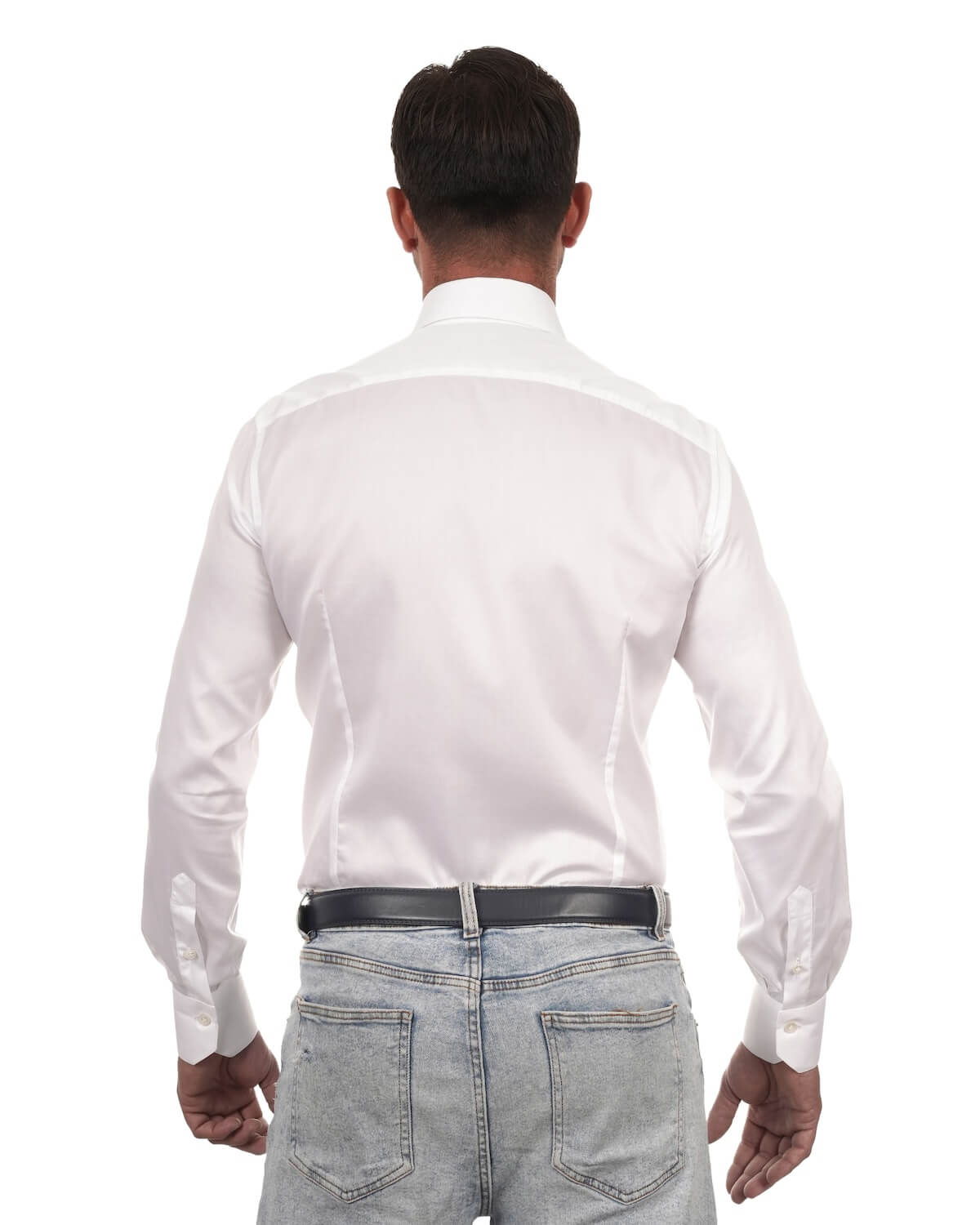 Camicia Uomo Bianca in Twill 100% Cotone Doppio Ritorto – Collo Italiano