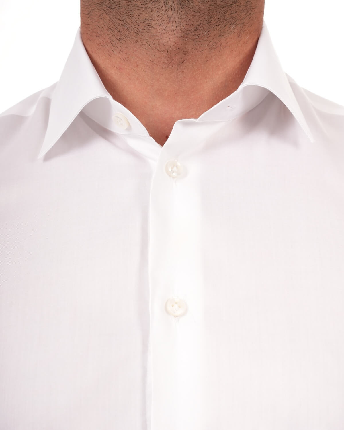 Camicia Uomo Bianca in Twill 100% Cotone Doppio Ritorto – Collo Italiano
