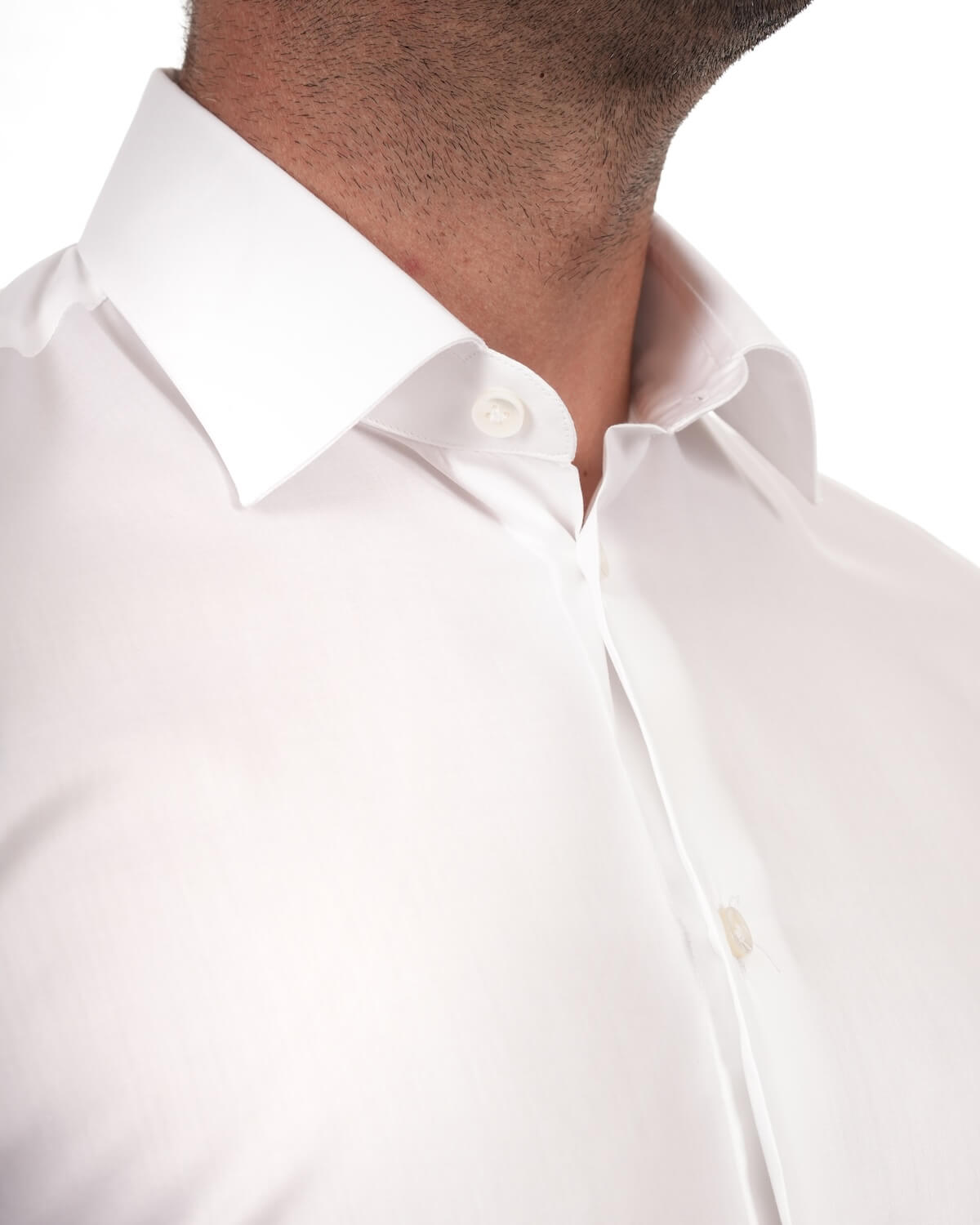 Camicia Uomo Bianca in Twill 100% Cotone Doppio Ritorto – Collo Italiano