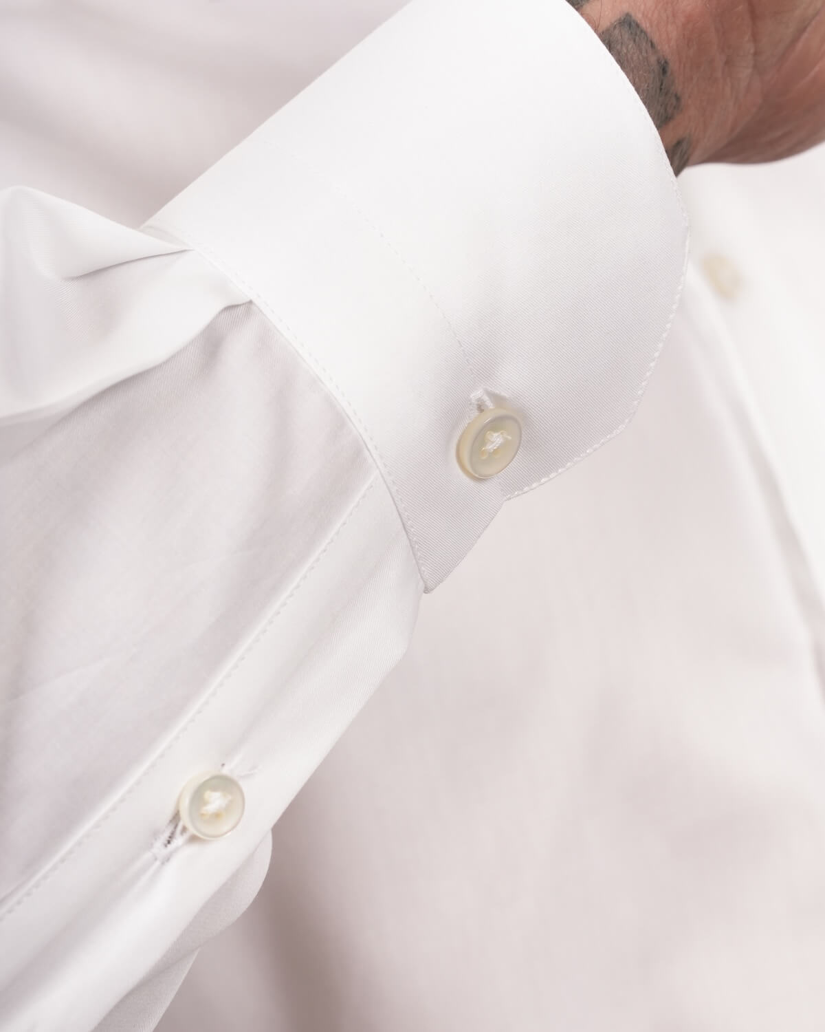 Camicia Uomo Bianca in Twill 100% Cotone Doppio Ritorto – Collo Italiano