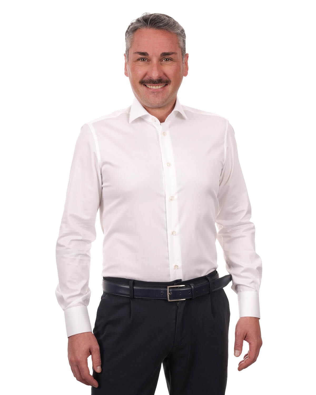 Camicia Uomo Bianca in Twill 100% Cotone Ritorto – Collo Francese