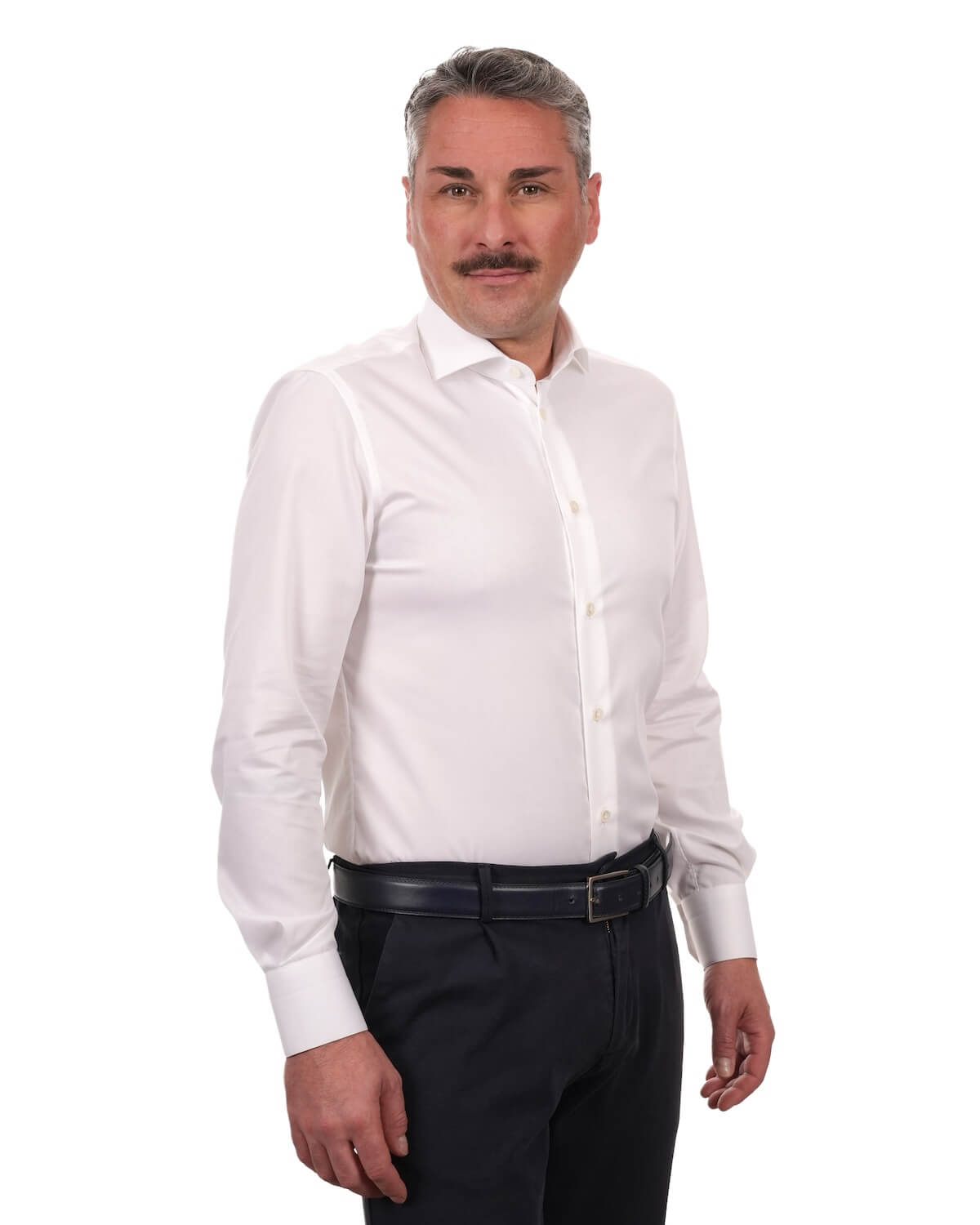 Camicia Uomo Bianca in Twill 100% Cotone Ritorto – Collo Francese