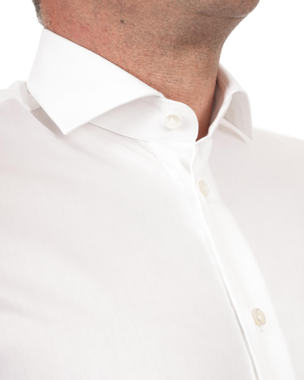 Camicia Uomo Bianca in Twill 100% Cotone Ritorto – Collo Francese