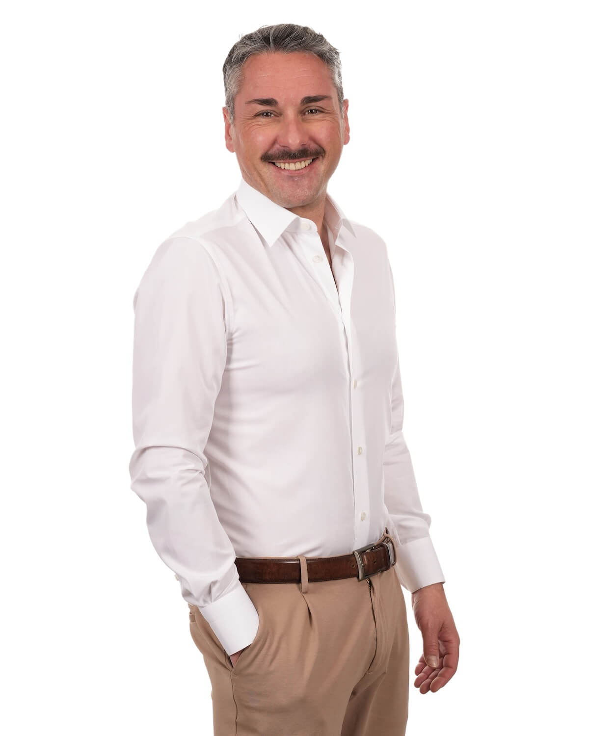 Camicia Uomo Bianca in Popeline, 100% Cotone Ritorto – Collo Italiano