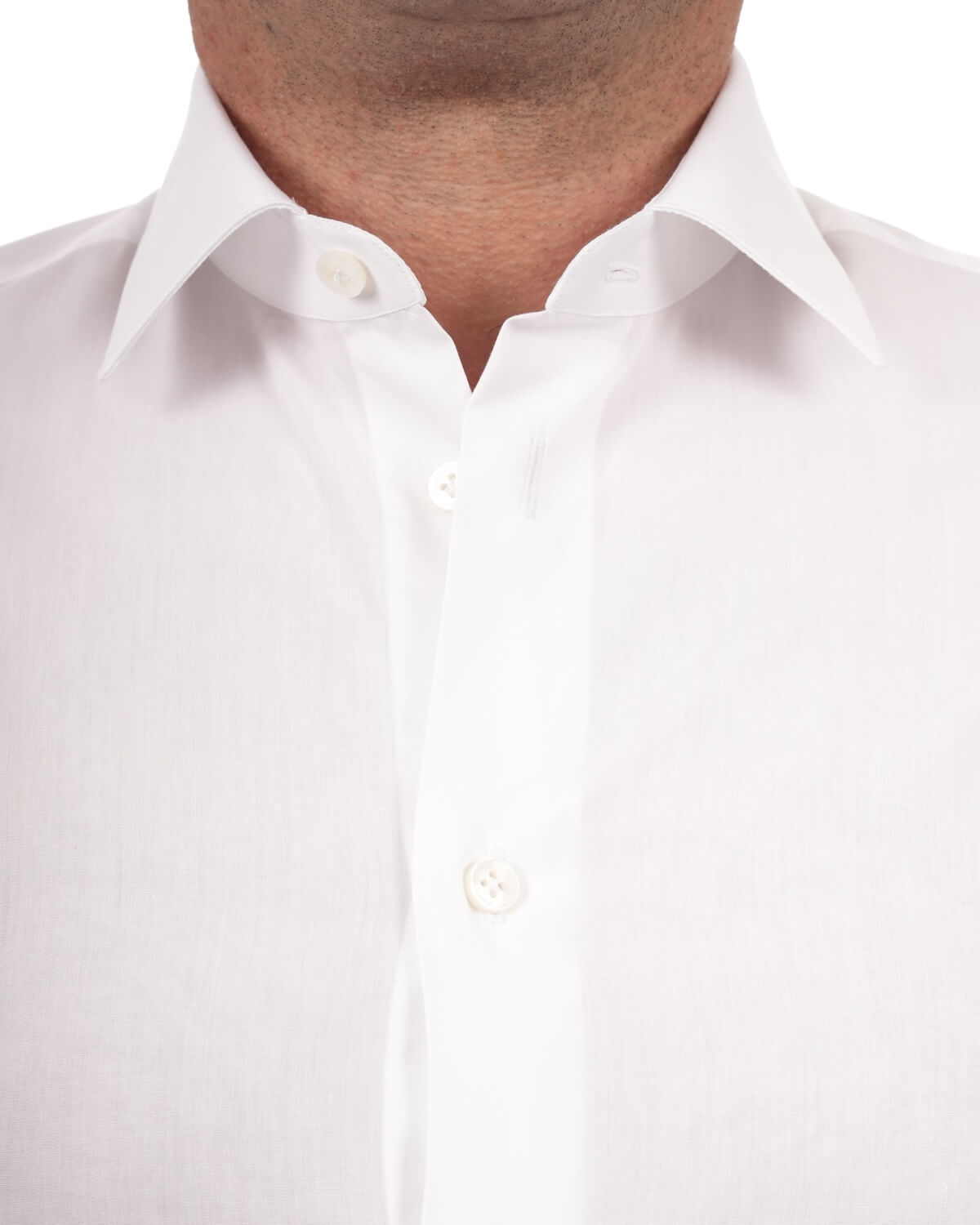 Camicia Uomo Bianca in Popeline, 100% Cotone Ritorto – Collo Italiano