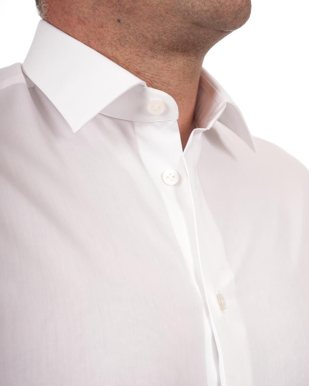 Camicia Uomo Bianca in Popeline, 100% Cotone Ritorto – Collo Italiano