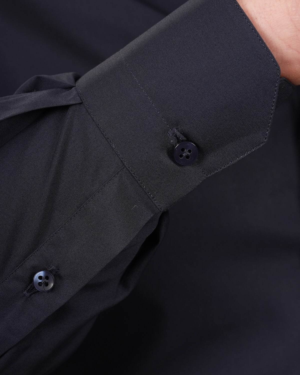 Camicia Uomo Blu Navy in Popeline, 100% Cotone Ritorto – Collo Italiano