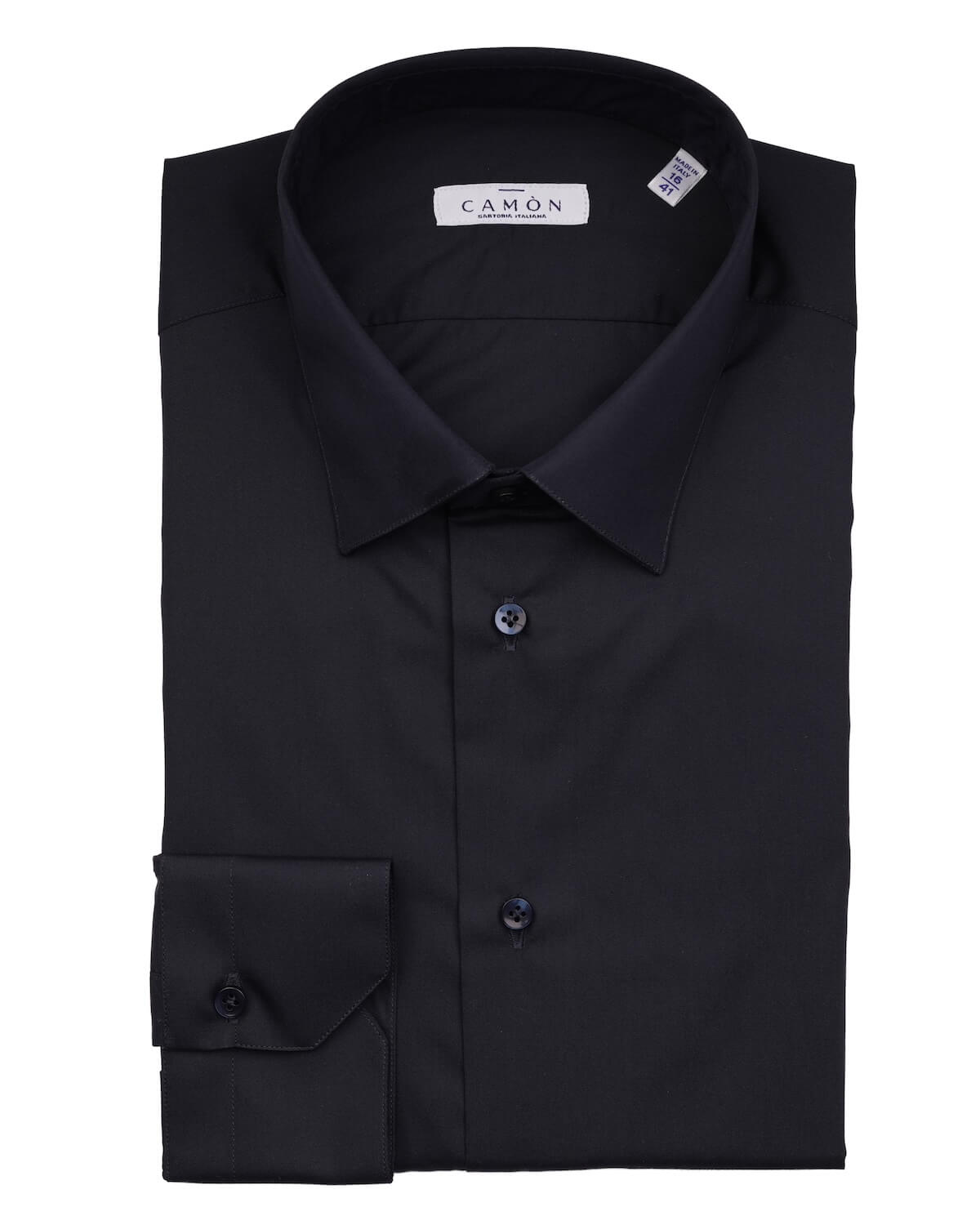 Camicia Uomo Blu Navy in Popeline, 100% Cotone Ritorto – Collo Italiano