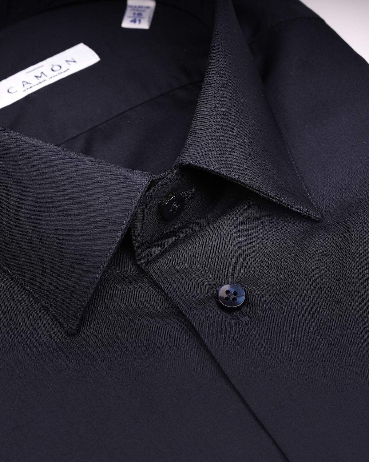 Camicia Uomo Blu Navy in Popeline, 100% Cotone Ritorto – Collo Italiano