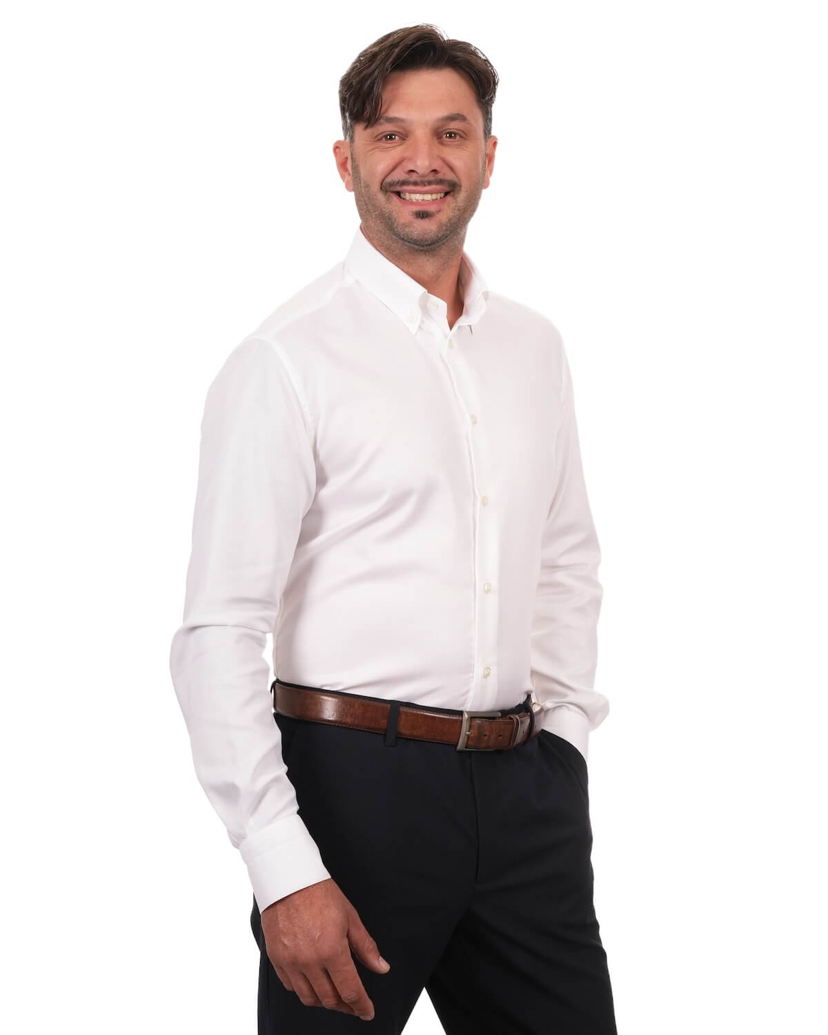 Camicia Uomo Bianca in Royal Oxford, 100% Cotone – Collo Button Down