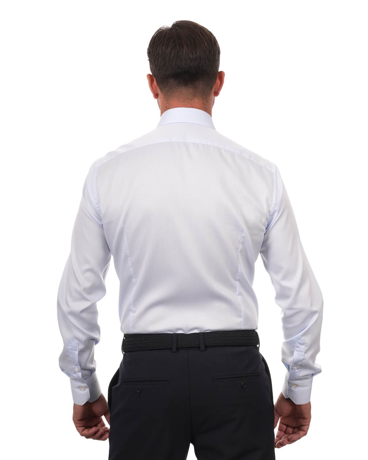 Camicia Uomo Celeste in Twill, 100% Cotone Ritorto – Collo Italiano