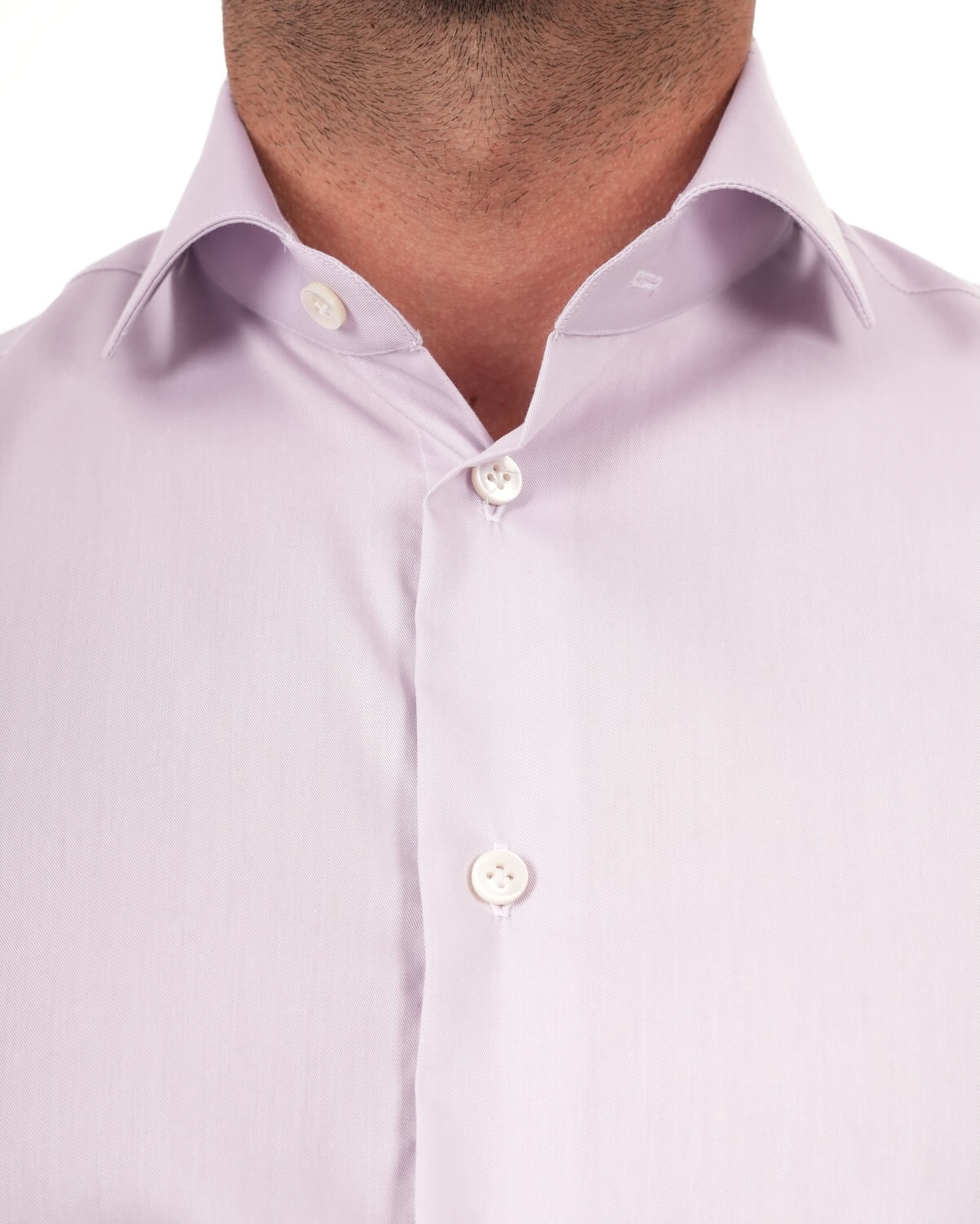 Camicia Uomo Lilla in Twill, 100% Cotone Ritorto – Collo Francese