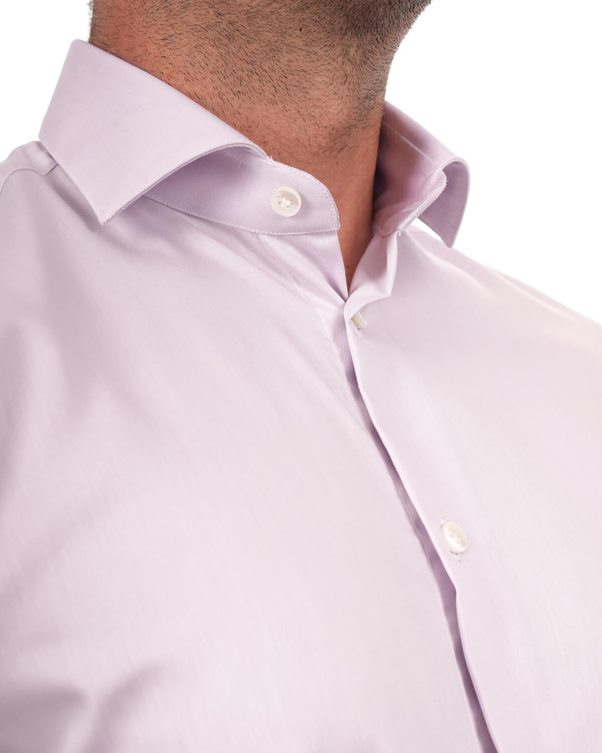 Camicia Uomo Lilla in Twill, 100% Cotone Ritorto – Collo Francese