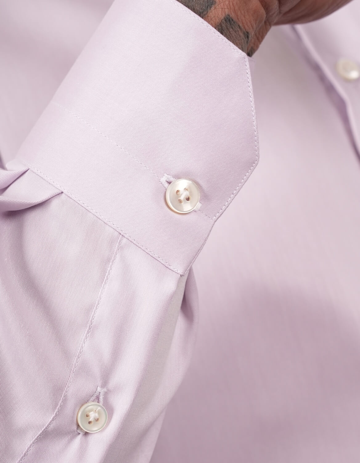 Camicia Uomo Lilla in Twill, 100% Cotone Ritorto – Collo Francese