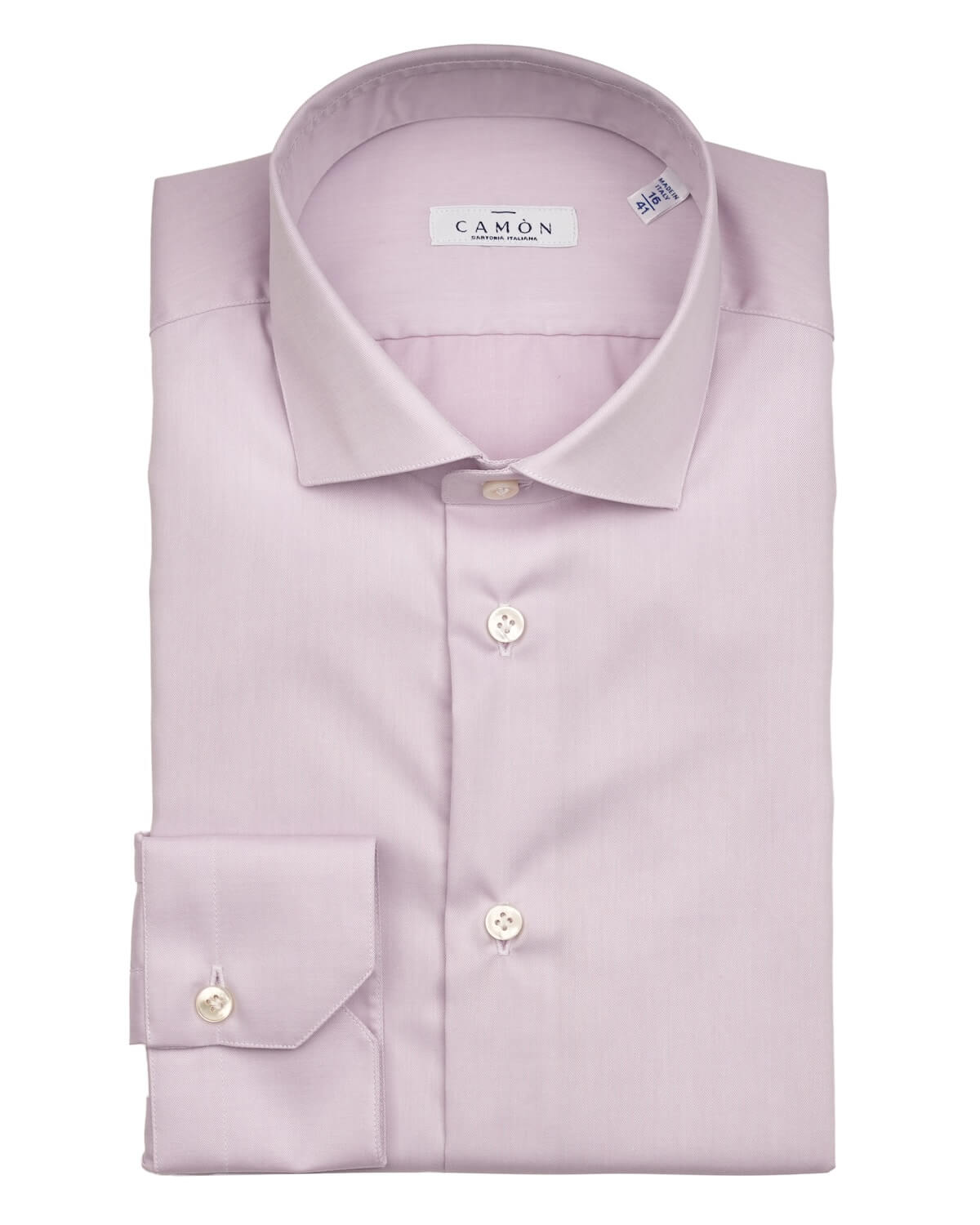 Camicia Uomo Lilla in Twill, 100% Cotone Ritorto – Collo Francese