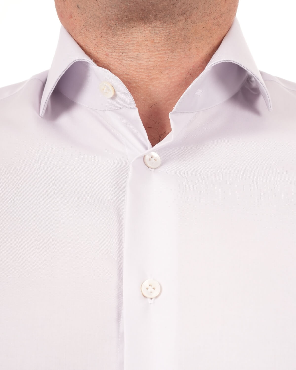 Camicia Uomo Grigio Perla in Twill, 100% Cotone Ritorto – Collo Francese