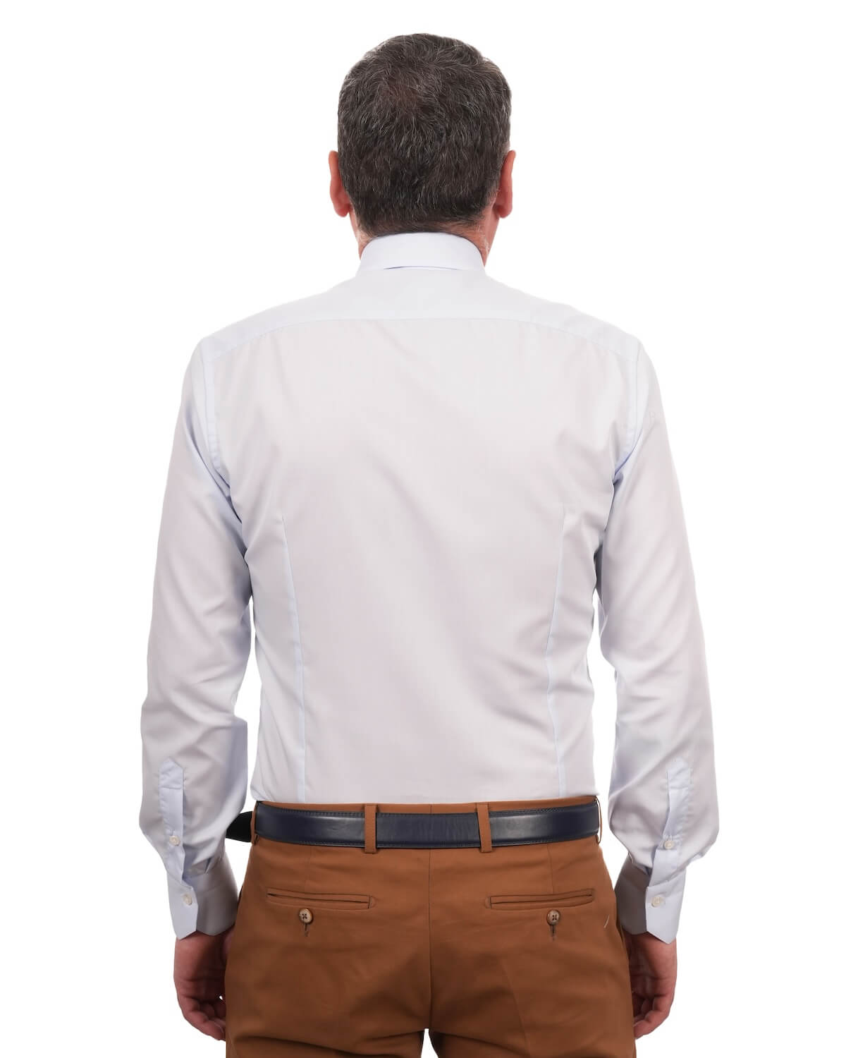 Camicia Uomo Celeste Chiaro in Popeline, 100% Cotone Ritorto – Collo Italiano